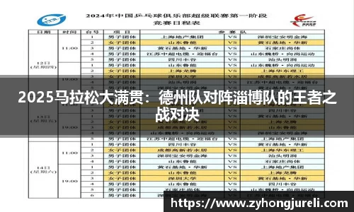 2025马拉松大满贯：德州队对阵淄博队的王者之战对决